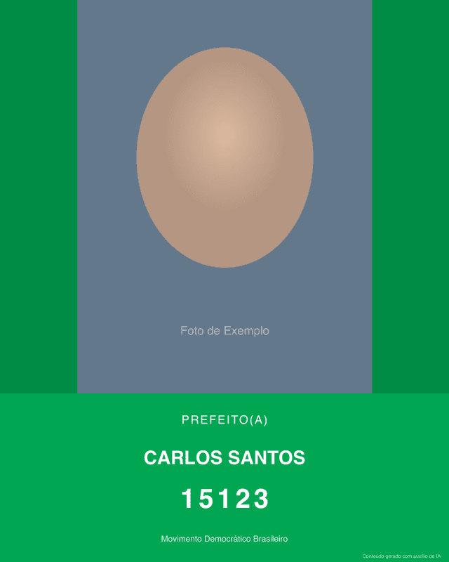 Santinho gerado por IA — MDB