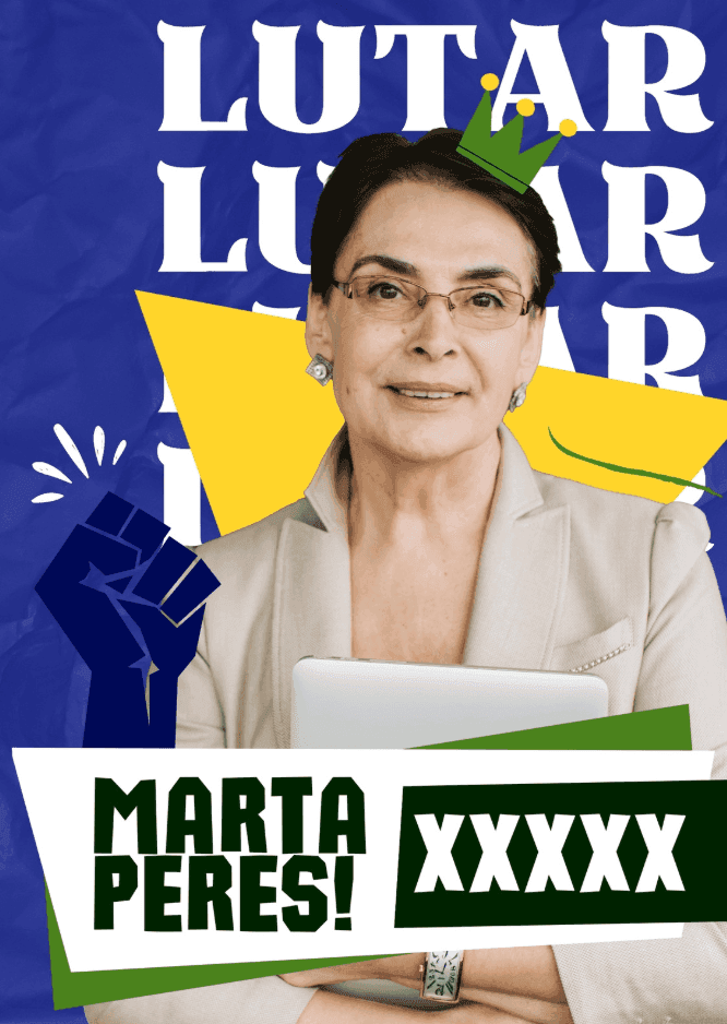 Exemplo de santinho feminino com tema verde